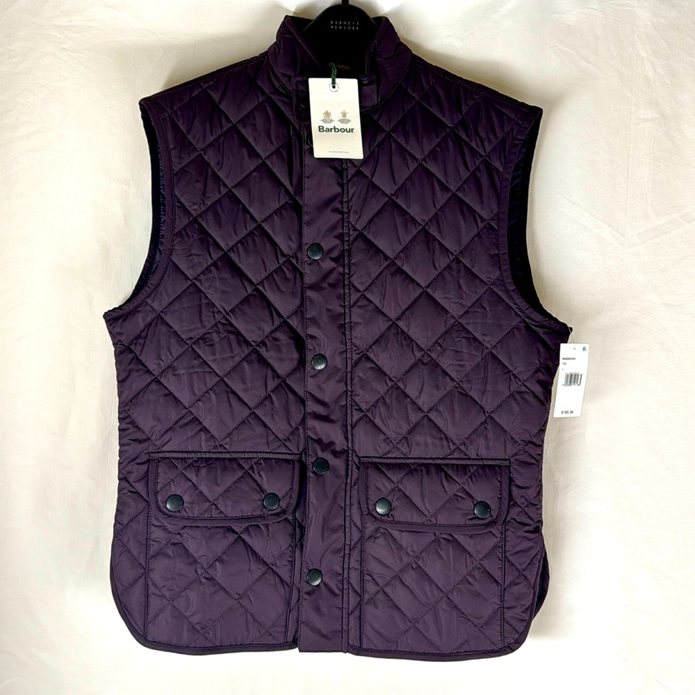 Barbour Lowerdale Gilet Quilted Vest… Rare Plum color, Handsome!